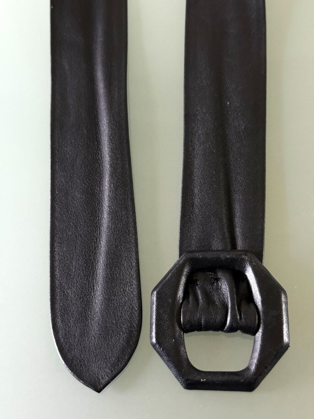 Women's Belt Vintage black leather fashion dress belt size S/M - Picture 3 of 9